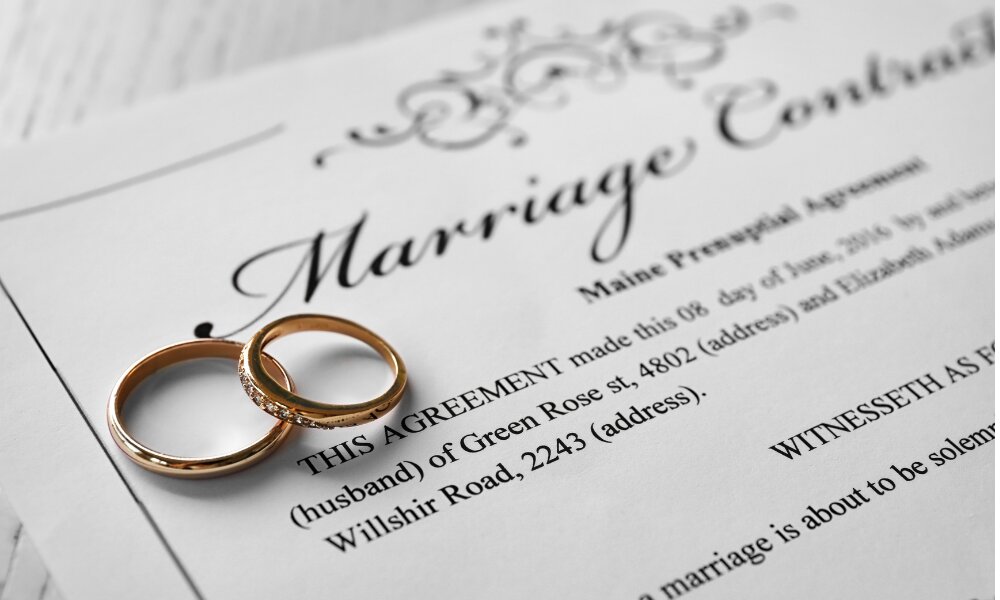 Rings on marriage agreement