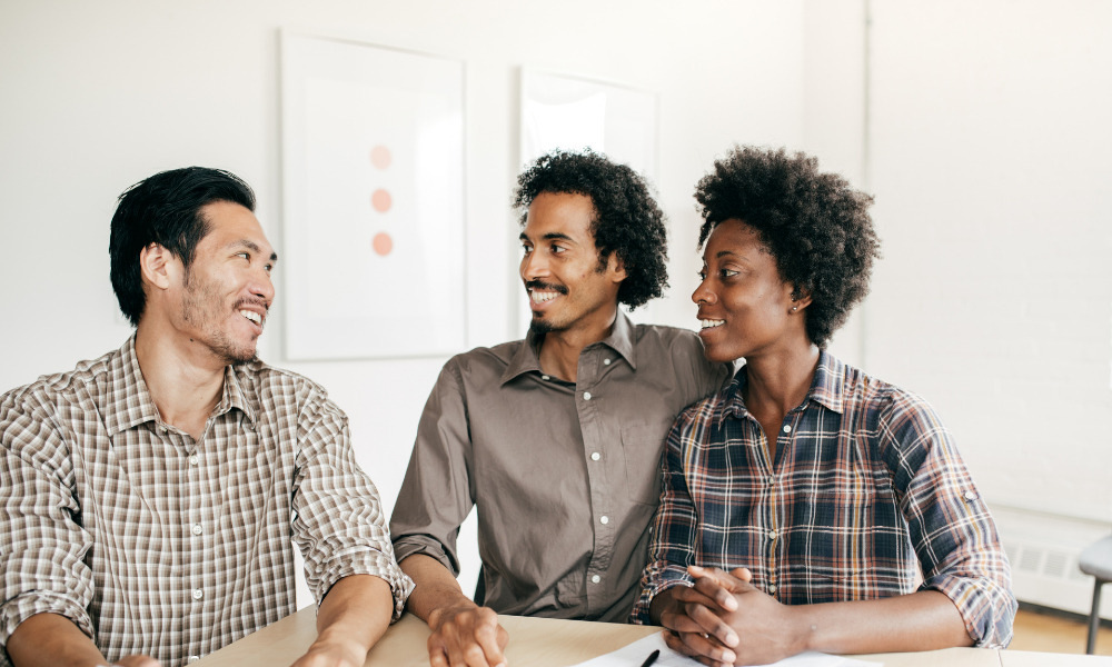 Couple talking to estate administration consultant